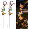 BORDEAG Lampada solare per esterni, giardino, 2 pezzi, lampade da giardino solari con farfalle impermeabili IP44, lampada da esterno solare decorativa, lampada da giardino solare LED per terrazza