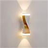 Jiehe Applique a LED 10W Spirale in Alluminio, COB LED IP65 Impermeabile/Bianco caldo 3000K Luce, Emissione verso l'Alto e il Basso, Bianco & Dorato Lampada da Muro Interno Esterno