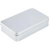 CREATCABIN Scatola Latta Metallo Coperchi Contenitori Rettangolari Vuoti Latta Scatola Metallo Portatile Argentata Immagazzinaggio Multiuso per Artigianato Gioielli Organizer 18x11x4cm