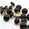 GIVBRO Bottoni Gioiello da Cucito Neri 15 mm, 10 Pezzi, con Gambo, Ricambio | Cupola lucida e retro dorato donano un tocco elegante a camicie, cardigan, polsini, abiti e lavori creativi DIY