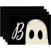 Artoid Mode Set di 4 Tovagliette Halloween Boo Fantasmi 30x45cm | Decorazione da Tavolo per Casa Cucina Vacanze Feste