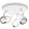 Philips Lighting Balsa Lampada da 3 Faretti, Metallo, Bianco e Dettaglio Cromo