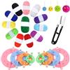 deegbbyi Creatore di Pompon, 4 Taglie Fluff Sfera Weaver, 12 Colori di Filato, Creatore di Palline Lanugine in Plastica, Kit per Fare Pom Pom Maker, Adatto per Lavori a Maglia e Fai Da Te