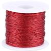 jijAcraft Filo Rosso Metallico, 100m, Spessore 1mm, per Artigianato, Decorazione di Natale, Confezioni Regalo, Hobby Creativi (Rosso)