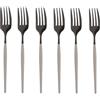 KASANOVA Set 6 forchettine taupe e nero Luxy