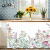 Highdi Tendina Sottolavello Cucina stampa floreale (Stile 4,L60 x H80 cm) | Antipolvere e Privacy Corta Tende per Mobili da Cucina ,per Mobile Sottolavello, Armadio,Tenda Hook Loop Autoadesiva