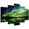 murando - Quadri Moderni per Soggiorno, Aurora Boreale, 200x100 cm | Chiodi Inclusi, 5 Pezzi, Quadro Moderno, Stampa su Tela, Componibili, Resistenti Allo Sbiadimento, Produzione Europea