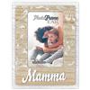 Generico Cornice Mamma Foto 10x15 in Legno e Decori Floreali Portafoto con Scritta Mamma 10 x 15 in Legno con Scritta Mamma e Fiori Bianchi Regalo Festa della Mamma Madre Mamme