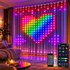 Generico Tenda LED Smart RGB 2x2 m 400 LED con App e Telecomando Luci Intelligenti DIY Testo Disegni Effetti Musica Cavo Trasparente Sfere Luminose USB Decorazioni Natale Feste