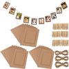 Perfect 4U Fashion HW 30 cornici per foto su misura con taglio al computer, confezione da 30 pezzi, dimensioni della cornice 15,2 x 10,2 cm, con clip in legno e corda da appendere (marrone)