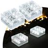 MEDOYOH Set di 2 luci solari per pavimentazione per esterni, 10 x 10 x 5 cm, sensore di luce on/off, impermeabile, per patio, giardino, cortile, terrazzo