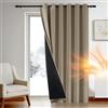 Deconovo Tenda Oscurante Termica Doppio Strato, Antivento, Pesante, Isolante per Freddo e Caldo, Adatta per Finestre e Porte, 200x280 CM, Cachi, 1 Pezzo - Certificata Oeko-Tex® Standard 100