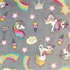 Panini Tessuti, Pile Mano Cachemire Unicorni Sfondo Grigio, Venduto Al Metro, 1 qtà = 100 cm; 2 qtà = 200 cm - Abbigliamento, Creazioni Handmade e Arredo d'interni