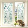 LaCheery Pellicola per Vetri Finestre Foglie Verde Colorata 30cm x 200cm | Pellicola Oscurante Vetri Finestre Statica Vinile Carta Adesiva per Vetri Decorativa Rimovibile Anti UV per Bagno Cucina