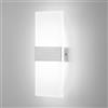 Lightsjoy Applique da Parete Interno LED Moderno 12W 6000K, Bianco Freddo | 1200 Lumen, Lampada da Parete Interno, Acrilico 1,5 cm + Alluminio Spazzolato, per Camera da Letto Corridoio Soggiorno Scala