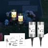 Silkwish Set di 2 luci a energia solare con picchetto e dente di leone - IP65 resistente alle intemperie - Candele da cimitero con sensore crepuscolare automatico - luci funerarie solari per cimitero