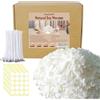 JIURUIFFC Set di cera di soia premium da -1 kg, 100 stoppini e 5 fogli adesivi, cera di soia naturale per la produzione di candele