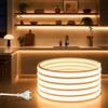 Sunshine smile Striscia LED COB da 3 m, collegamento diretto da 220 V con spina europea, in silicone, impermeabile, luce bianca calda 3000 K, ad alta densità, flessibile, impermeabile, per camera da letto, armadio