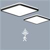 LEZOE 2PCS LEZOE Plafoniera LED con rilevatore di movimento, LED Radar lampada Sesor 24W 2400LM dimmerabile, sensore 3000K/4000K/6500K IP54 per bagno, garage, scale, cantina, corridoio, balcone 30x30x2,5 cm