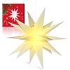 Sky angle 3D Weihnachtsstern Beleuchtet Batterie mit Timer für Fenster - 45cm Leuchtstern Stern Zum Dekorieren von Weihnachtsbaum, Weiße led Weihnachtsstern für Innenhof, Balkon Und Garten