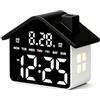 Foyucool Sveglia Digitale Casetta per Camera da Letto, (Nero Classico) | Orologio da Comodino LED, Luce Notturna, Doppia Sveglia, Backup Batterie, 5 Luminosità, Controllo Vocale
