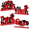 NVOQILIN Class of 2026 - Centrotavola in legno, 13,7 x 17,8 cm, D | Class of 2026 - Decorazione per la laurea, cartello in legno con scritta Congrats Grad, decorazione per tavolo di laurea