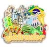 Quwsne Calamita da frigorifero Salvador Brasile, souvenir da viaggio in città, regali turistici, 3D, monumenti classici, fatti a mano, decorazione per la casa, 947