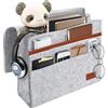 DOSYEN Borsa da letto, organizer da letto, borsa da letto, borsa da appendere, borsa antiscivolo, borsa da notte in feltro spesso, cuscinetto sospeso per telefoni cellulari, iPad, occhiali, libri,