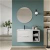 DEGHI Mobile bagno sospeso con cassetti e vani a giorno 100 cm bianco opaco cannettato con lavabo - Mida