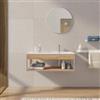 DEGHI Mobile bagno sospeso 100 cm champagne e rovere con lavabo integrato dx - Axis