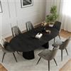 DEGHI Tavolo allungabile 160-240x120 cm nero con gambe cannettate - Avery