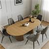 DEGHI Tavolo allungabile 160-240x120 cm rovere con gambe cannettate - Avery
