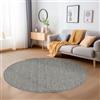 Carpetsale24 Tappeto per Soggiorno Robusto Tappeto a Ciclo Chiuso Mélange Monocolore con Struttura Moderno Tappeto Decorativo Cut-Loop, Misurare: 120 cm Rotondo, Colore: Grigio