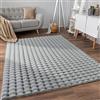 Paco Home Moderno tappeto soffice e morbido da soggiorno Bubble con pelliccia a pelo alto Disegno geometrico effetto alto-basso, Dimensione:160x220 cm, Colore:Grigio 3