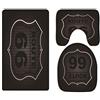 A.Monamour Set Tappeti Bagno 3 Pezzi Completo Usa Route 66 Sfondo Nero Antiscivolo Morbidi Assorbente Lavabile Tappetini per Il Bagno WC Bidet