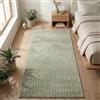 Carpetsale24 Tappeto Runner 80x150 cm Verde, Pelo Corto con Effetto 3D Alto-Basso, Stile Boho Scandinavo, per Soggiorno, Camera o Esterni Terrazza Balcone