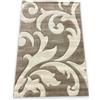 TexLom Tappeto Arredo Casa Camera da Letto Frisè Antiscivolo in Velluto, Fantasia Floreale, Morbido e Moderno (Beige, 100x150 cm)