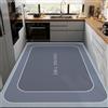 Treer Tappeto Cucina Antiscivolo Lavabile, Grigio Tappetino Runner Tappetino Diatomite Assorbente Passatoia Corridoio per Camera da Letto Ingresso Bagno (Blu,80x160cm)