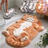 Generic Tappeto a Forma di Gatto, Tappetino da Comodino per Gatti a Forma di Gatto | Tappeto Morbido in Peluche per Ingresso, Comodino e Angoli Decorativi Interni, Pezzo Singolo Decorativo