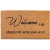 GardEssere Zerbino in finta fibra di cocco con citazione divertente Welcome-ish, tappetino antiscivolo per porta d'ingresso, decorazione per interni ed esterni, 45 x 75 cm