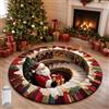 mondpfote Tappeto Natalizio 3D, Tappeto Tridimensionale Natale (F,100*100) | 3D di Babbo Natale, per Soggiorno, Tappeto Invernale per Camera Letto, Zerbino Antiscivolo per Decorazioni Natalizie