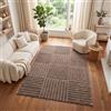 TAPISO Relievo Tappeto Pelo Medio Effetto Quadrati Tortora 140 x 200 cm | 100% Polipropilene, altezza pelo 16 mm, tessuto