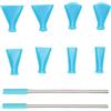 ANGGREK Ugello Soffiatura per Pouring Acrilico, Acciaio Inox 8 Pollici | Set con 2 cannucce in silicone antiscivolo, 8 testine intercambiabili in plastica resistente