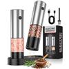Becyear Macina Sale e Pepe Elettrico con Ricaricabile USB, 2 Pezzi | Macina Sale e Pepe Elettrico con Base, 6 Livelli di Grana Regolabile Esterna, Macinatore in Ceramica, per Cucina, Picnic