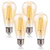 FLSNT Lampadina Dimmerabile e27 Equivalente 40W, 4W ST58 LED Edison, Lampadine LED per interni e27, 350 lm, 1800K bianco caldo, Vetro ambrato, Confezione da 4