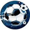 PyrrlicToy Tappeto Rotondo Calcio 60cm Tappeto Lavabile a Pelo Corto, Antiscivolo e Morbido, Rotondo Tapette Calcio per Soggiorno, Camera da Letto, Cucina e Corridoio, Blu