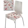 Confezioni Giuliana Set 6 cuscini coprisedia gobelin LUX jacquard con alette PEONIA bordeaux sedia cucina Made in italy