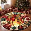 mondpfote Tappeto Natalizio 3D, Tappeto Tridimensionale Natale (H,100*100) | 3D di Babbo Natale, per Soggiorno, Tappeto Invernale per Camera Letto, Zerbino Antiscivolo per Decorazioni Natalizie