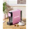 EZUVITA Mini macchina per capsule Nespresso Original, 1200 W, rosa | 8,7 cm, design sottile, pompa da 20 bar, 2 programmi, modalità risparmio energetico, qualità barista per ufficio/casa.