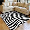 Generic Tappeto Salotto Moderno 80 x 120 cm motivo a strisce di zebra Tappeto Soggiorno Decorativo nero Pelo Corto Morbido per Camera da Letto